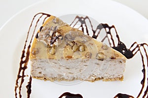 Walnut Cheesecake Slice Closeup