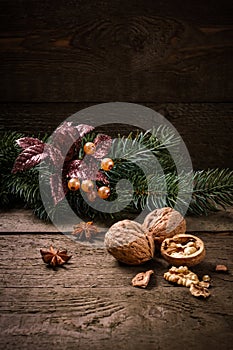 Walnut Christmas Background