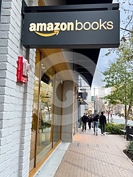 Walnut Creek CA USA, March 13th 2020 Amazon Books store facade in Walnut Creek, CA