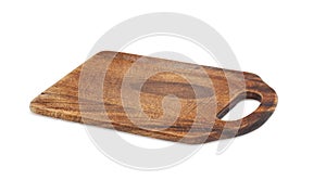 Walnut handmade wood cutting board isolated on a white