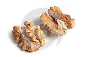 Walnut. Walnut kernel. Nut isolated on white
