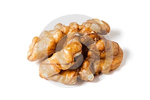 Walnut kernel, nut on white background