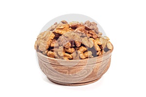 Walnut kernels in brown cup
