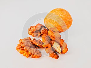 Walnut kernels nutfood a shelled stone nut fruit food whole raw dryfruit akhrot cerneaux de noix miolo de noz  photo