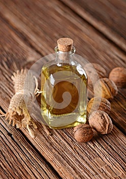 Walnut oil in the bottle