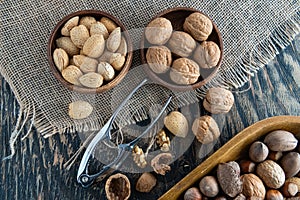 Walnuts and almonds served in a natural style