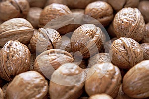 Walnuts background a lot in the shell