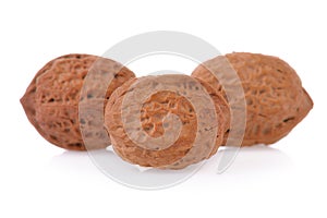Walnuts closeup isolated on white background