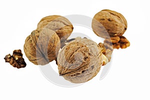 Walnuts and a cracked walnut