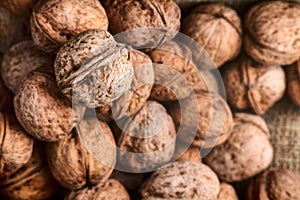 Walnuts on craft loft cloth