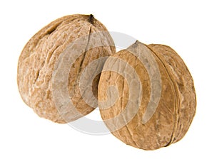 Walnuts isolated on white background