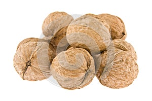Walnuts isolated on white background