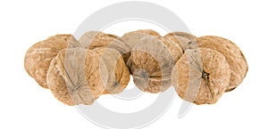 Walnuts isolated on white background