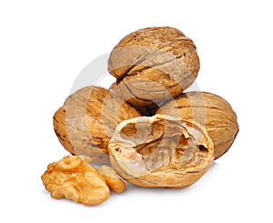 Walnuts isolated on white