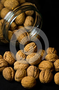 Walnuts in jar