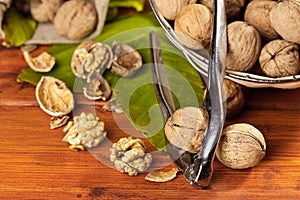 Walnuts with nutcracker