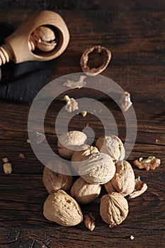 Walnuts and nutcracker