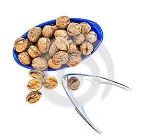 Walnuts and nutcracker