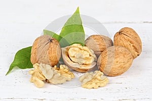 Walnuts walnut nuts on wooden board