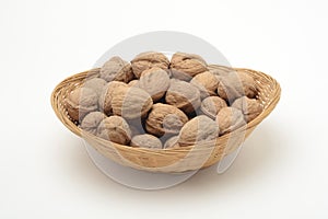 Walnuts in a wicker basket