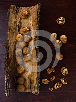 Walnuts wooden, season, nuts, christmas, pile, nutty