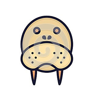Walrus Isolated Vector icon that can be easily modified or edited photo