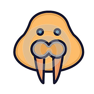 Walrus Isolated Vector icon that can be easily modified or edited photo