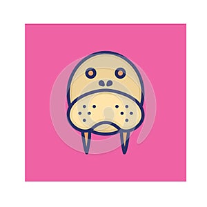 Walrus Isolated Vector icon that can be easily modified or edited photo