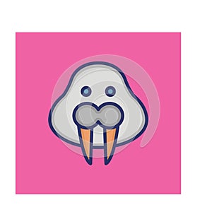 Walrus Isolated Vector icon that can be easily modified or edited photo