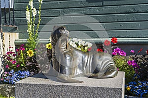 Walrus statue in Tromso in Norway