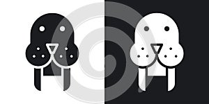 Walrus thin line vector icon set