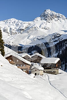 Walser village Cuneaz, Ayas valley (Italy) photo