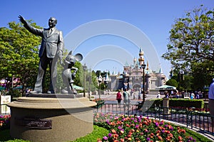 Walt Disney and Mickey Mouse Greet Visitors to Park