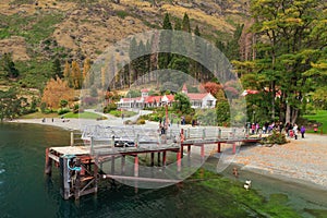 Walter Peak Farm, a tourist attraction beside Lake Wakatipu, New Zealand