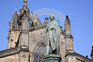 Walter Scott Statue by Bohem, Royal Mile; Lawnmarket; Edinburgh; Scotland