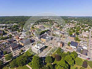 Waltham City Hall aerial view, Massachusetts, USA