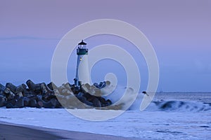 Walton Lighthouse at Dusk neat Santa Cruz, California