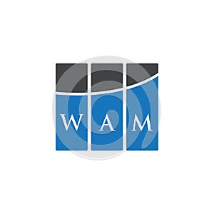 WAM letter logo design on WHITE background. WAM creative initials letter logo concept. WAM letter design