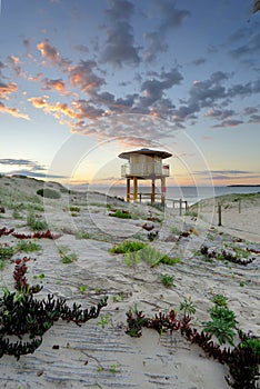 Wanda Beach Surf Life Guard Lookout Tower at sunrise