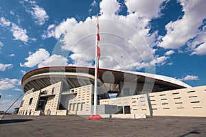 Wanda Metropolitano stadium in Madrid, Spain. Wanda Metropolitano is the new stadium of Atletico de Madrid, Spanish football club.