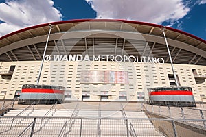 Wanda Metropolitano stadium in Madrid, Spain. Wanda Metropolitano is the new stadium of Atletico de Madrid, Spanish football club.