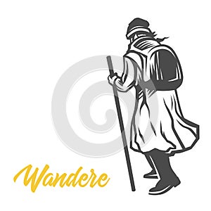 Wandere, Wanderer, vector illustration.