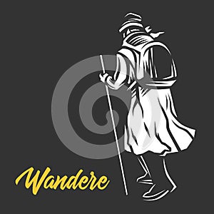 Wandere, Wanderer, vector illustration.