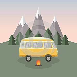 wanderlust camping adventure in the wilderness with camper van