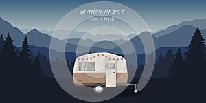 wanderlust camping adventure in the wilderness with camper