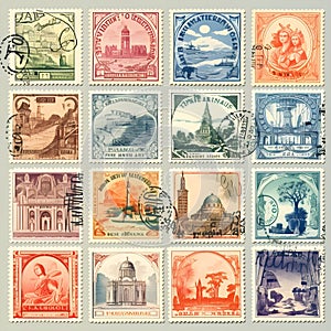 Wanderlust Chronicles. A Tapestry of Vintage Stamps from Across the Globe
