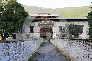 the Wangdicholing palace in jakar (bhutan) photo