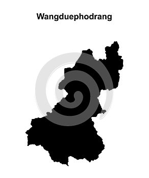 Wangduephodrang outline map