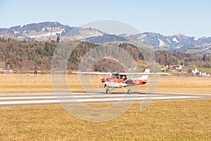 Cessna 150L Aerobat airplane in Wangen-Lachen in Switzerland