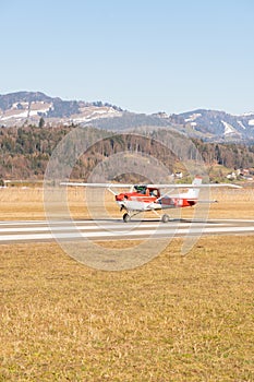 Cessna 150L Aerobat airplane in Wangen-Lachen in Switzerland